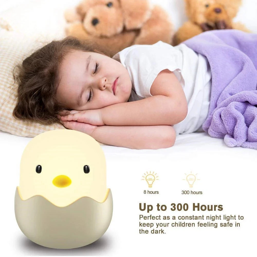 Chick Eggshell Night Light - USB Rechargeable Animal Lamp