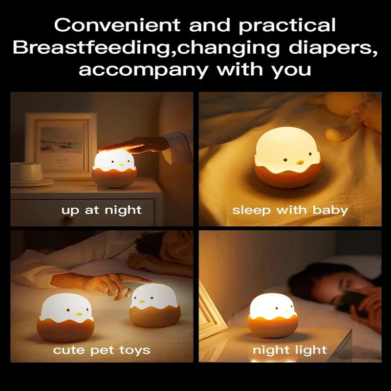 Chick Eggshell Night Light - USB Rechargeable Animal Lamp