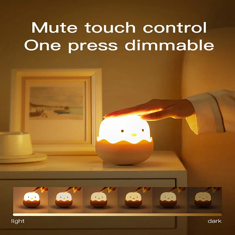 Chick Eggshell Night Light - USB Rechargeable Animal Lamp
