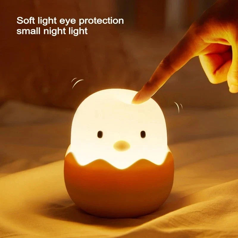 Chick Eggshell Night Light - USB Rechargeable Animal Lamp