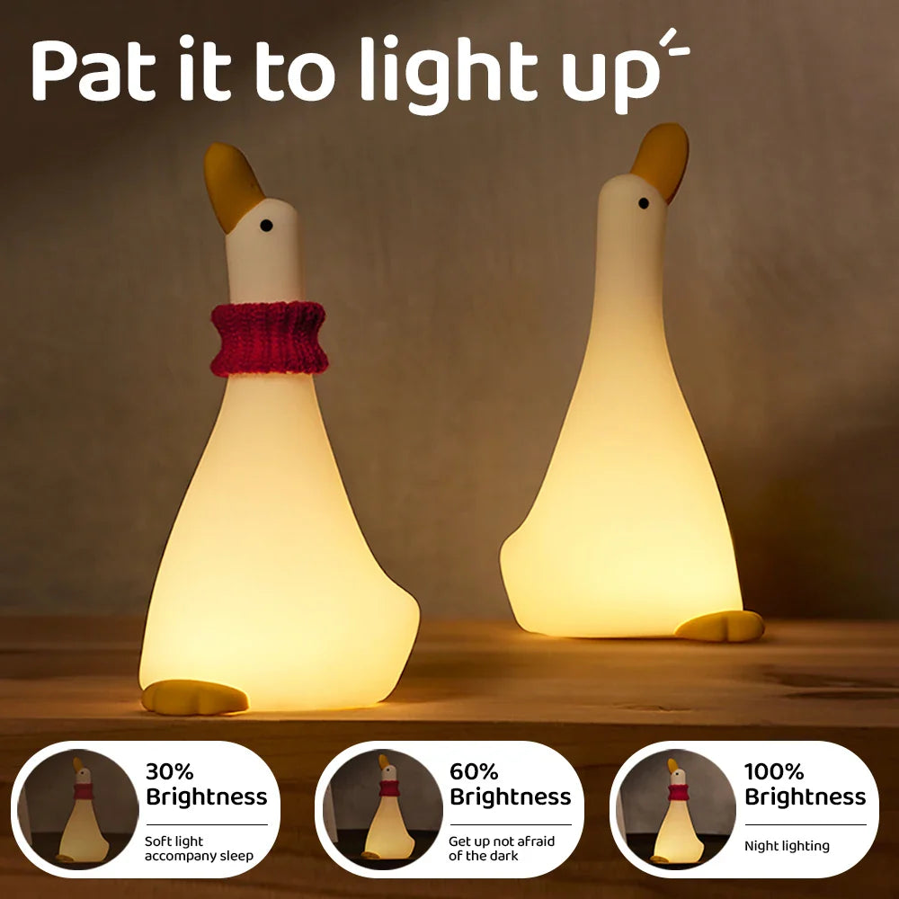 Duck Silicone Night Light - USB Rechargeable Dimmable Nursery Lamp