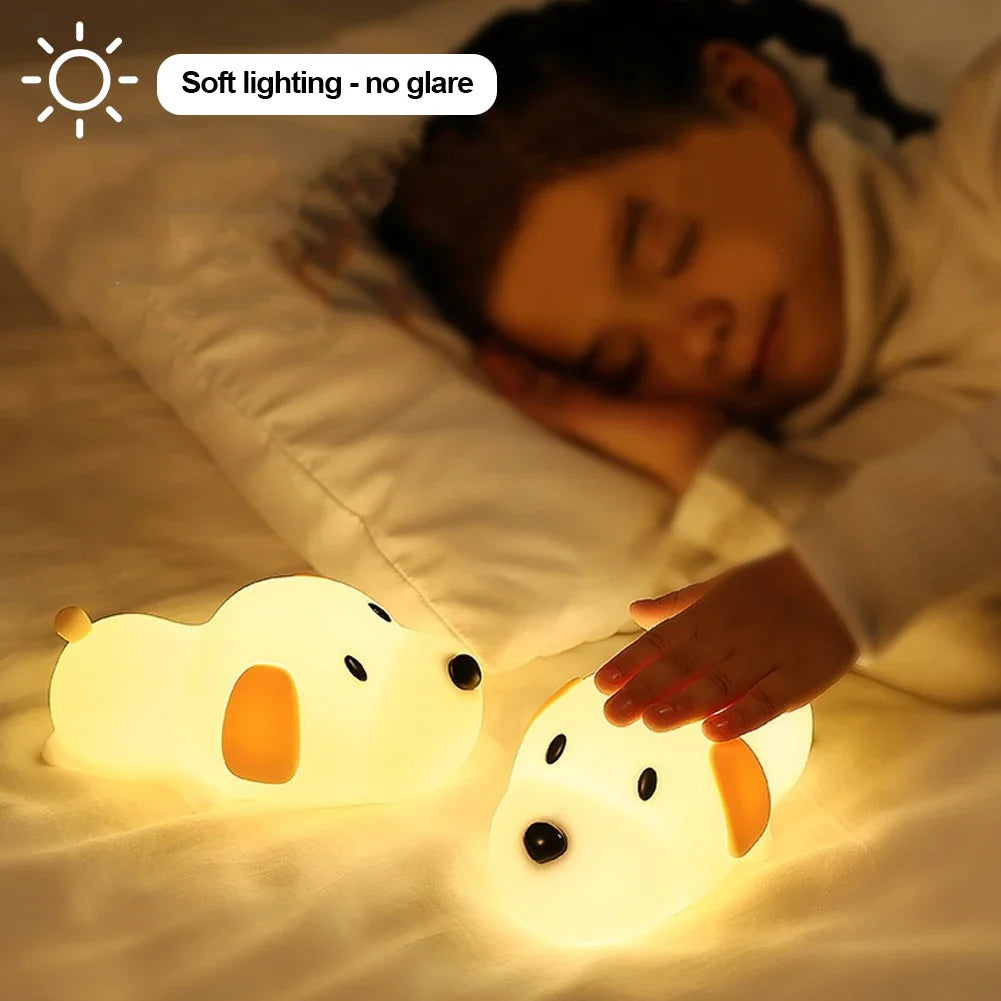 Puppy Silicone Night Light - USB Rechargeable LED Lamp