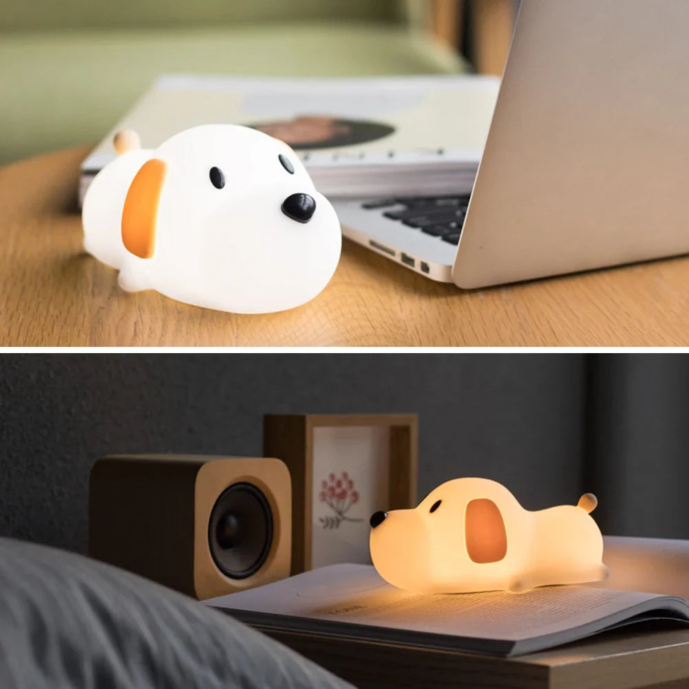 Puppy Silicone Night Light - USB Rechargeable LED Lamp