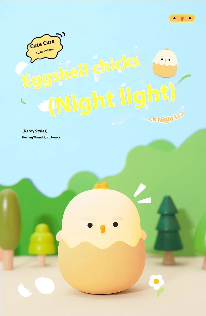 Chick Eggshell Night Light - USB Rechargeable Animal Lamp