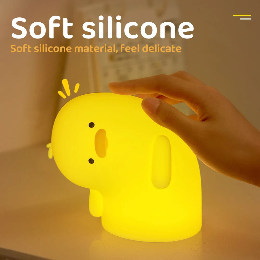 Duck Silicone Night Light - USB Rechargeable Dimmable Nursery Lamp