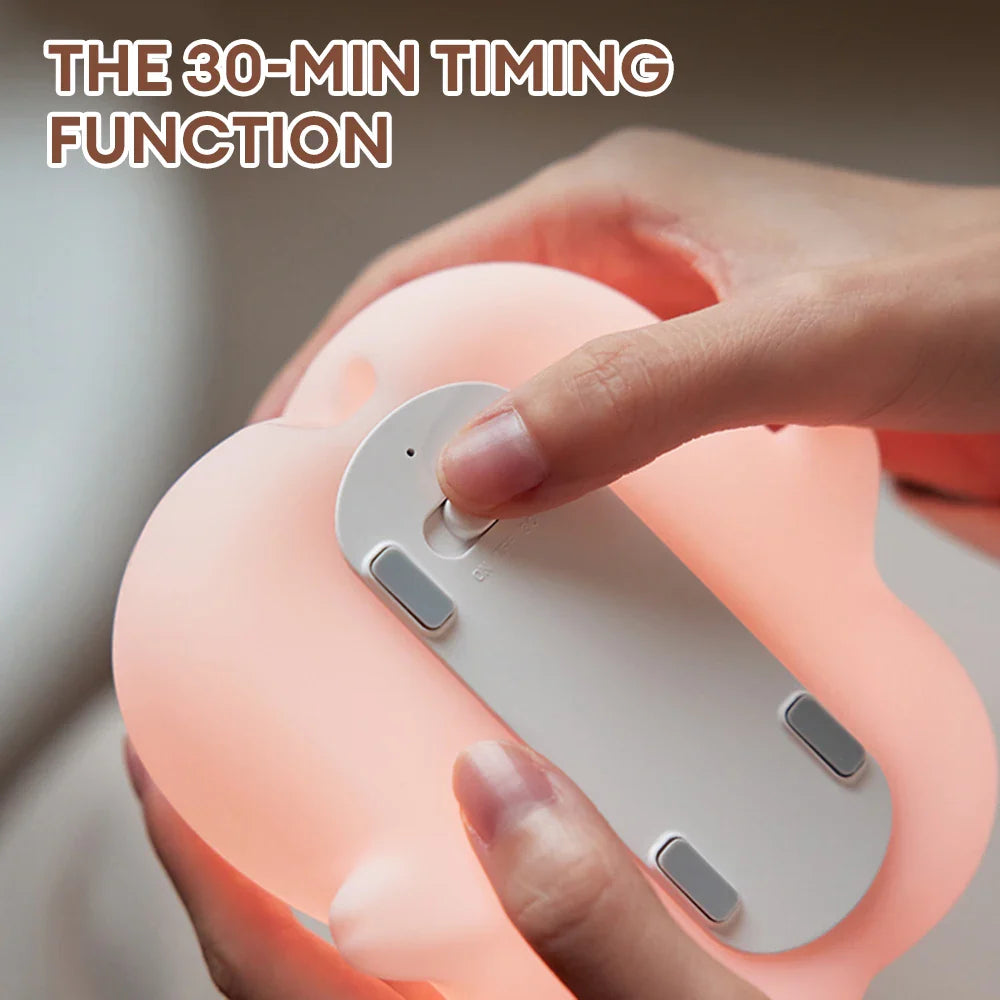 Pig Silicone Night Light - Warm LED Touch Sensor Lamp