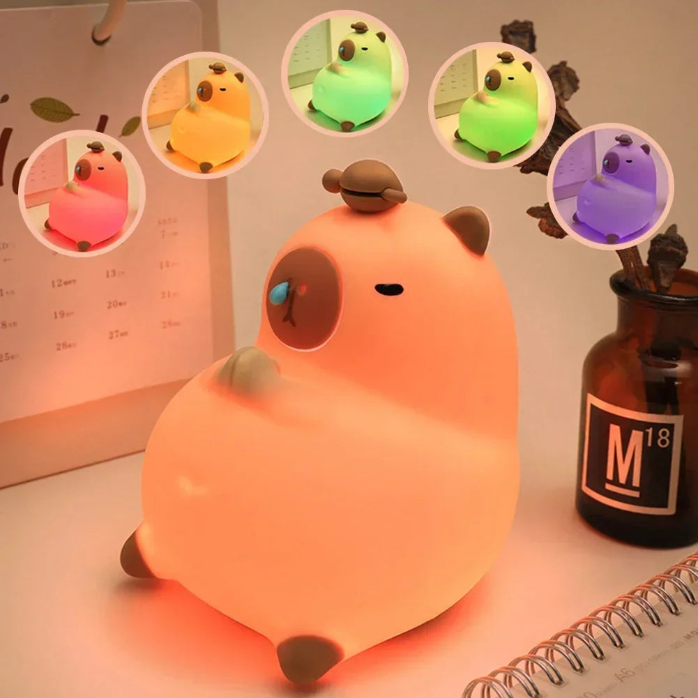 Meditating Capybara Night Light - LED Touch Sensor Lamp