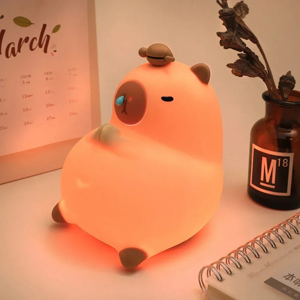 Meditating Capybara Night Light - LED Touch Sensor Lamp