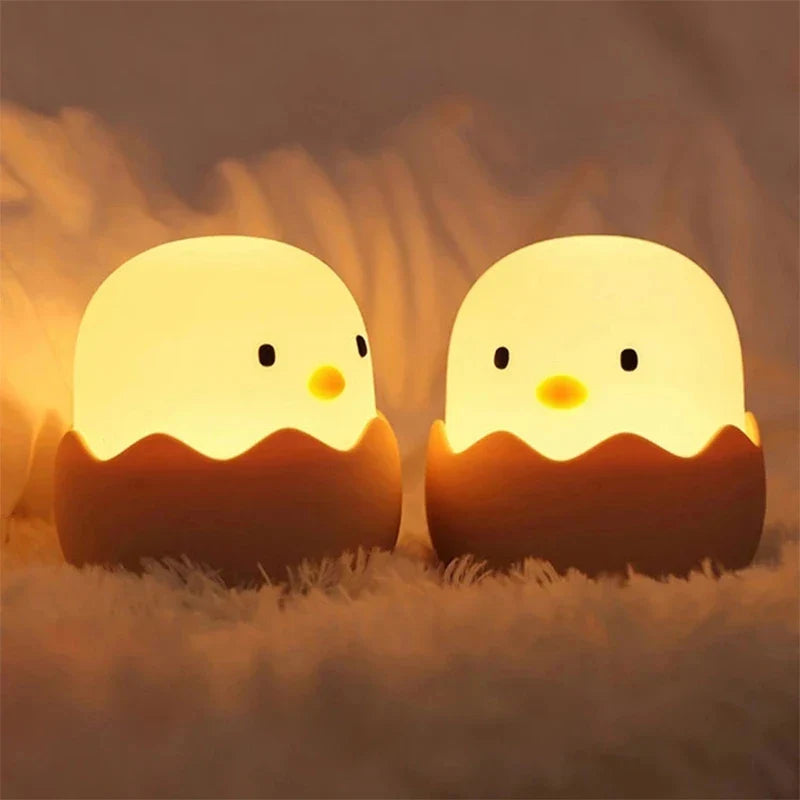 Chick Eggshell Night Light - USB Rechargeable Animal Lamp