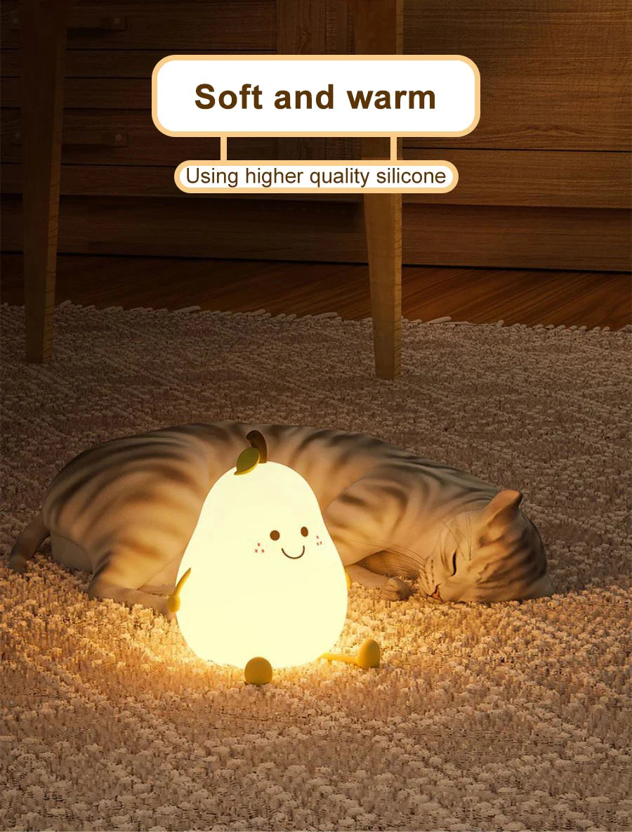 Pear Night Light - 7-Colors Dimming Touch Lamp