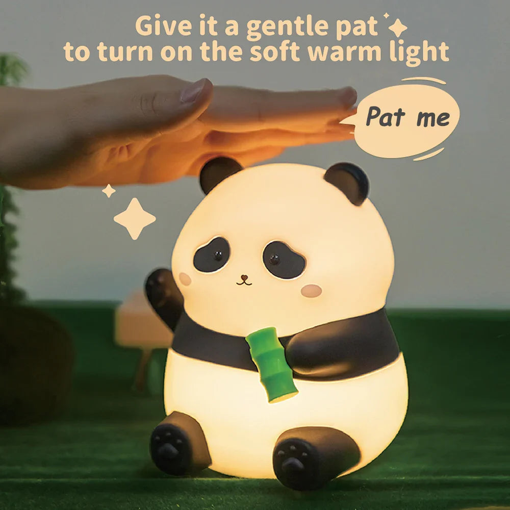 Panda Nursery Night Light - Dimmable Touch Lamp with Timer