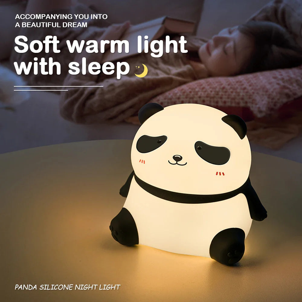 Panda Nursery Night Light - Dimmable Touch Lamp with Timer