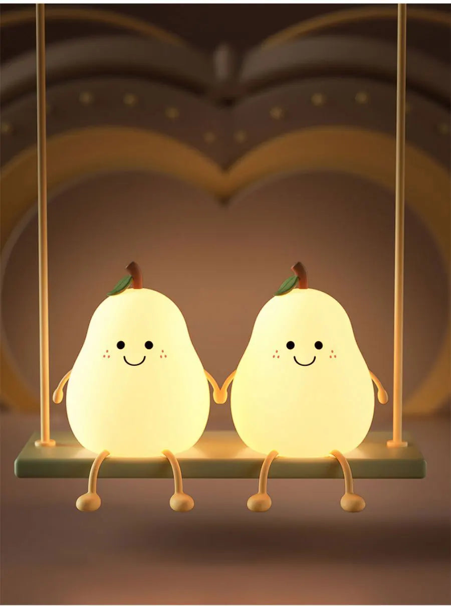 Pear Night Light - 7-Colors Dimming Touch Lamp