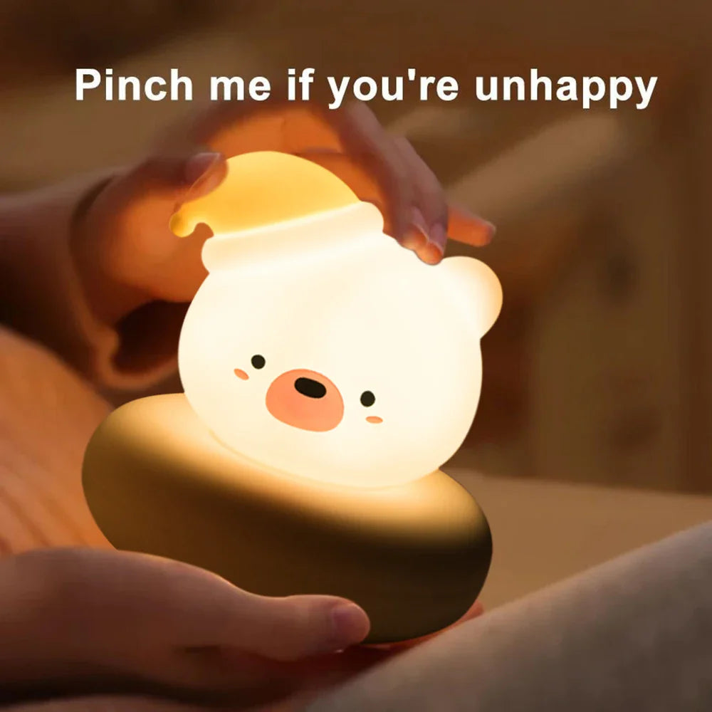 Dimmable Animal Night Light - USB Rechargeable Nursery Lamp