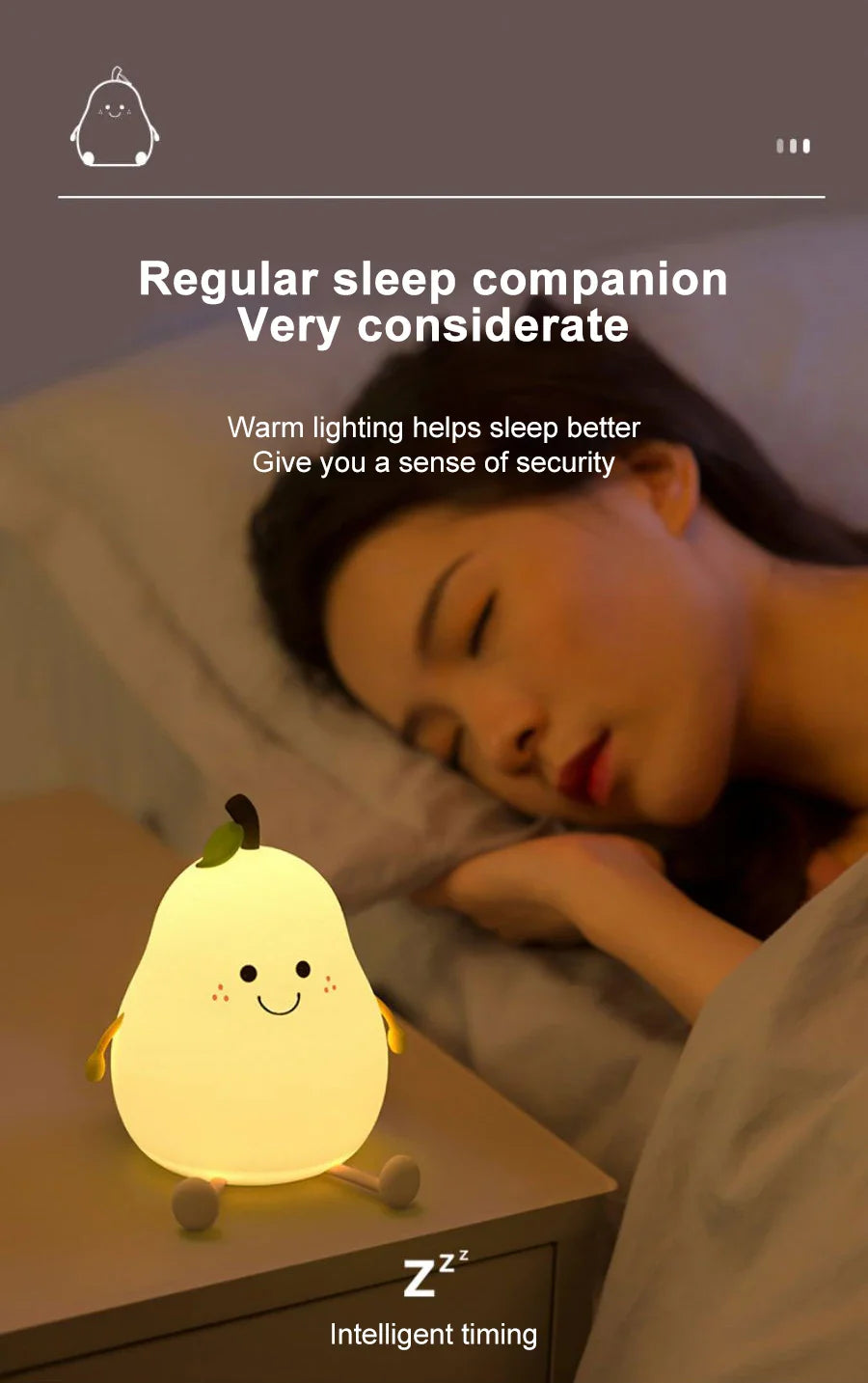 Pear Night Light - 7-Colors Dimming Touch Lamp