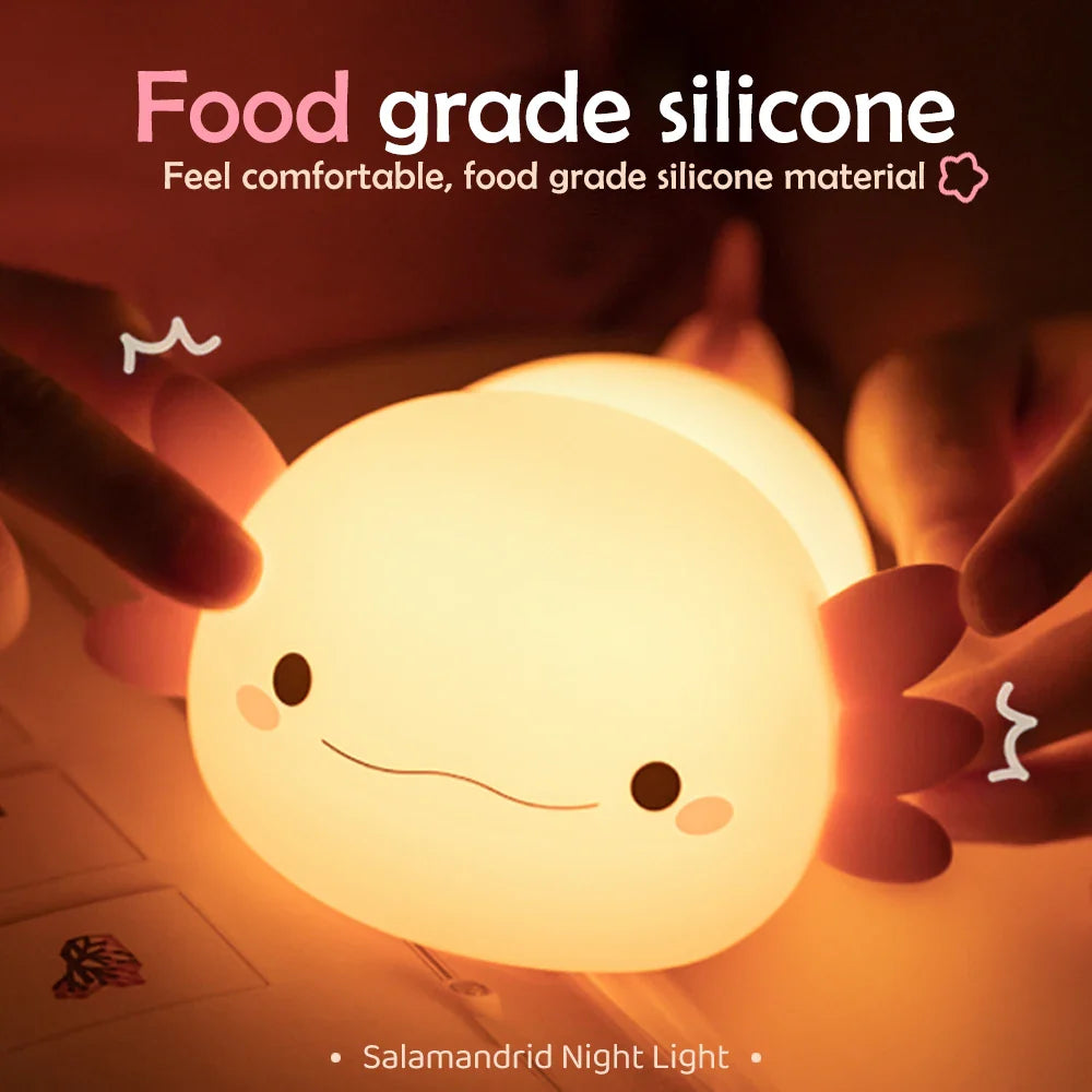 Axolotl Silicone Night Light - Touch Bedside Lamp