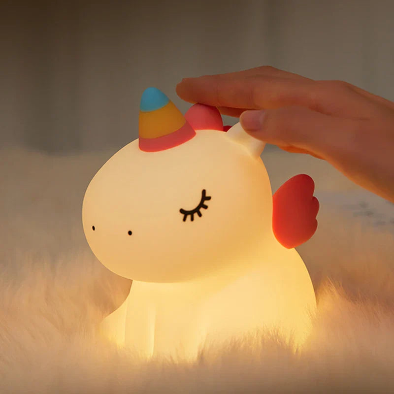 Unicorn LED Night Light - USB Rechargeable Silicone Lamp