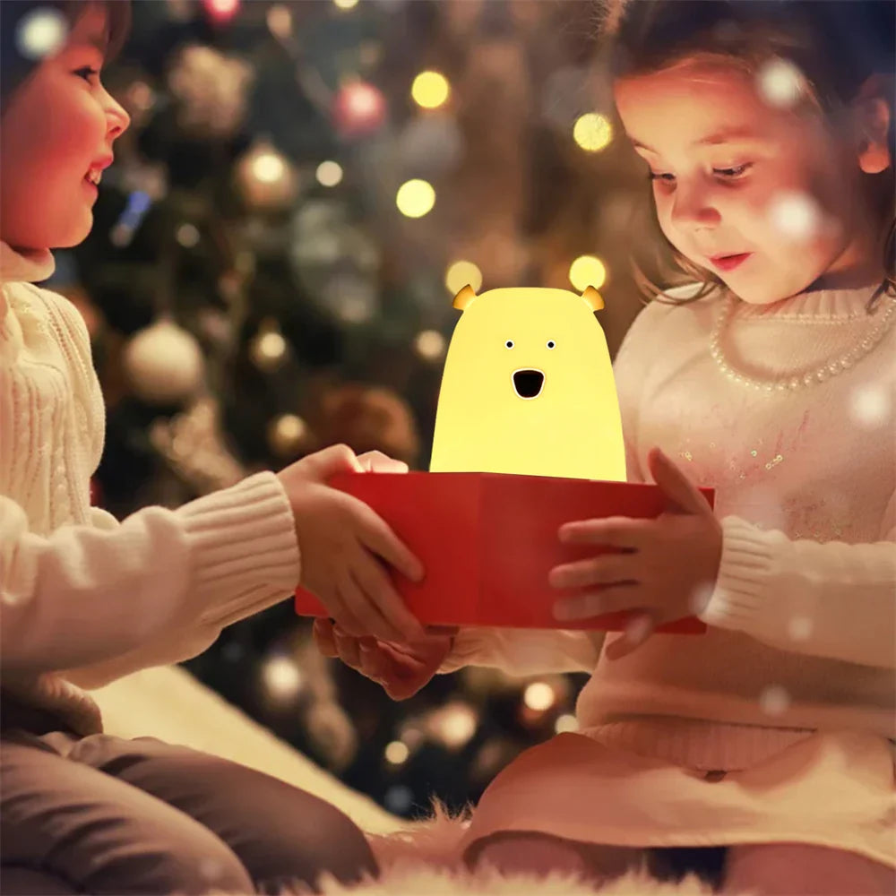 Bear LED Night Light - Touch Sensor Bedside Lamp for Kids