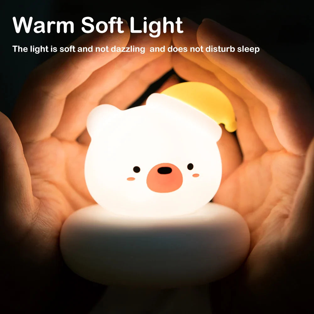 Dimmable Animal Night Light - USB Rechargeable Nursery Lamp