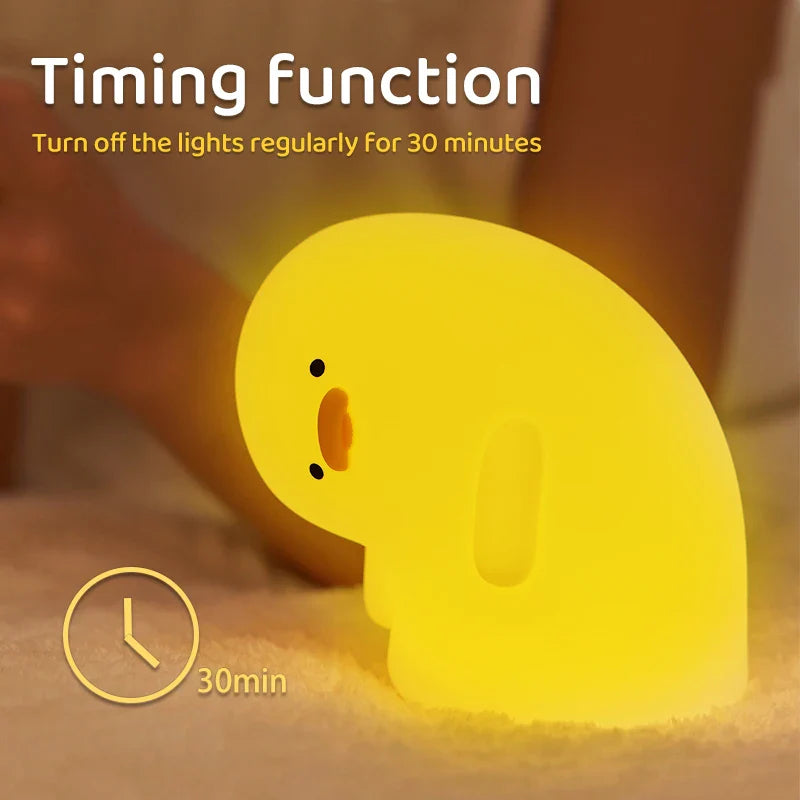 Duck Silicone Night Light - USB Rechargeable Dimmable Nursery Lamp