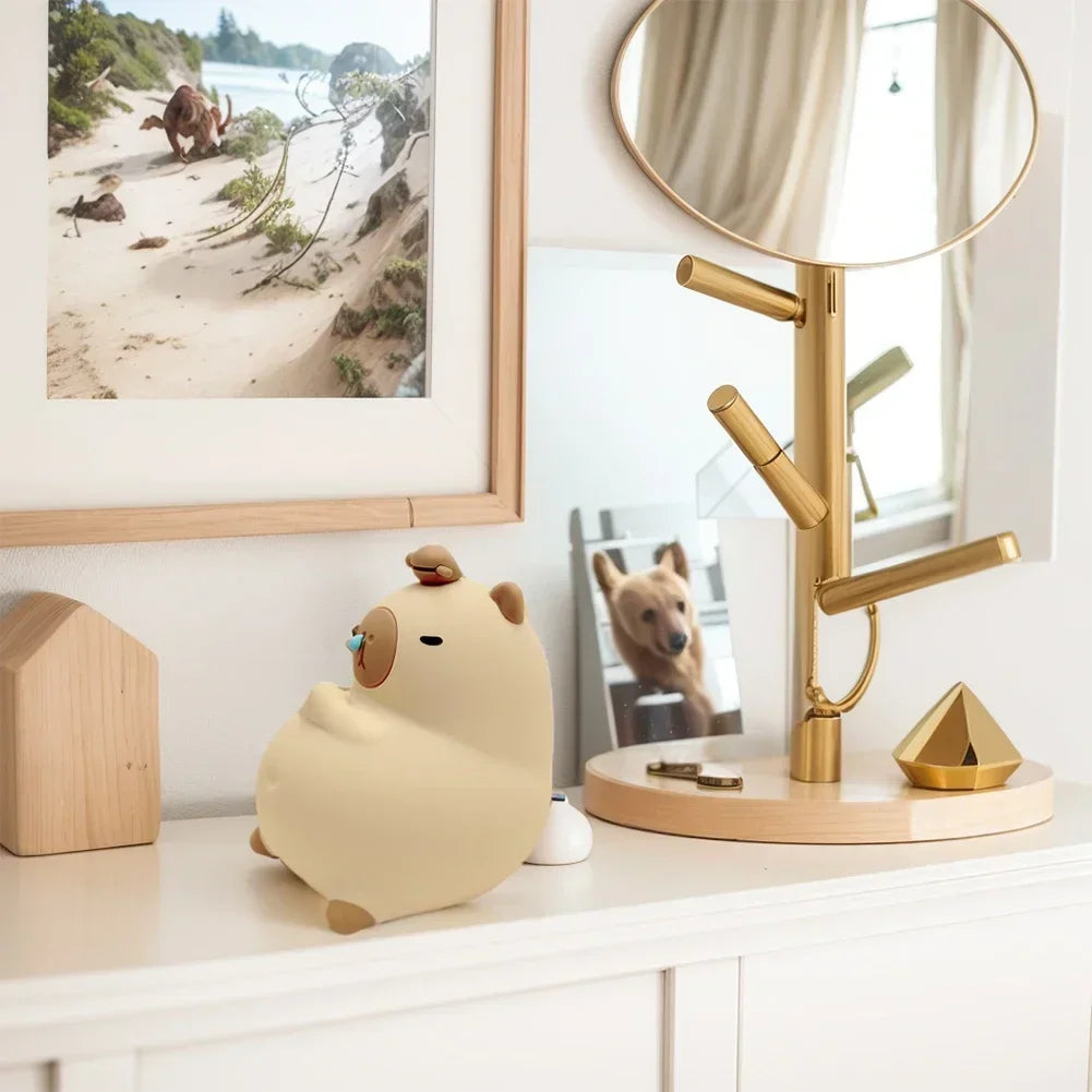 Meditating Capybara Night Light - LED Touch Sensor Lamp