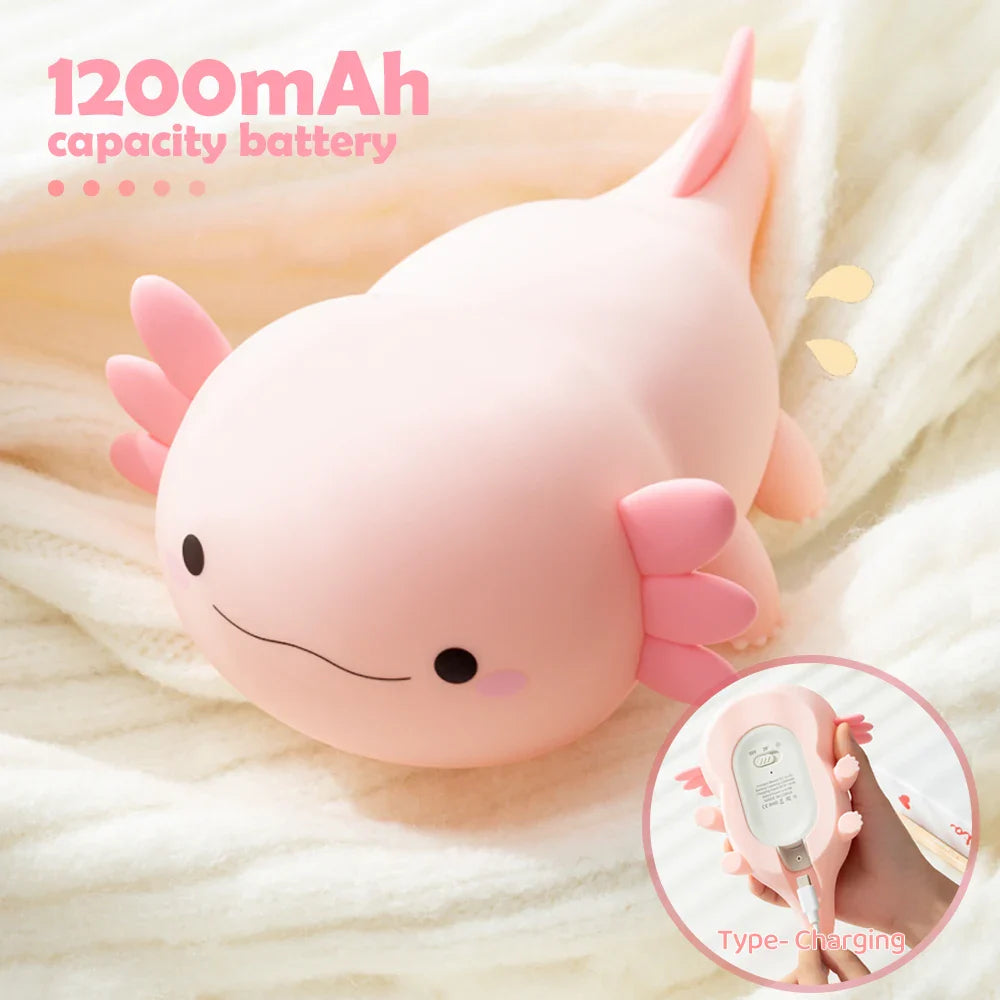 Axolotl Silicone Night Light - Touch Bedside Lamp
