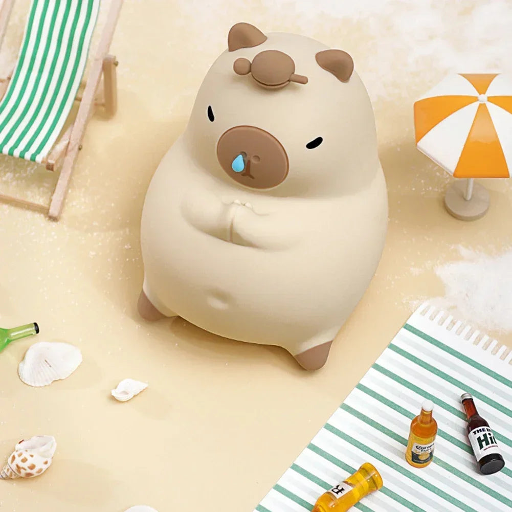 Meditating Capybara Night Light - LED Touch Sensor Lamp