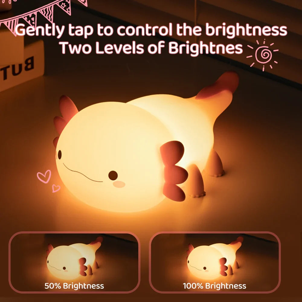 Axolotl Silicone Night Light - Touch Bedside Lamp