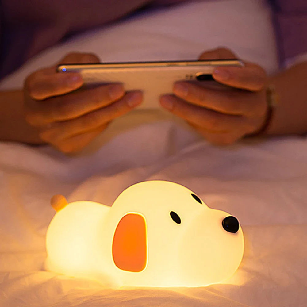 Puppy Silicone Night Light - USB Rechargeable LED Lamp