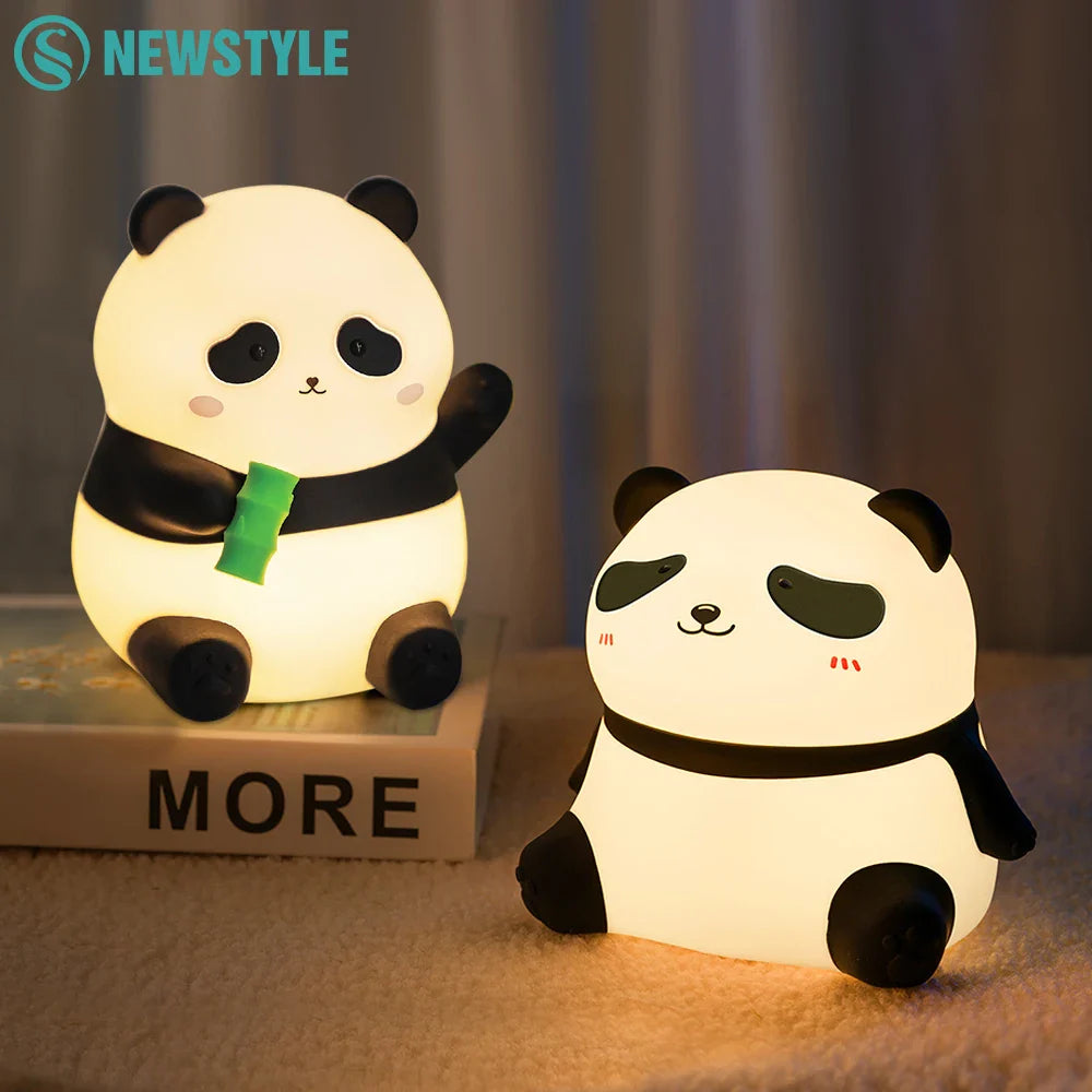 Panda Nursery Night Light - Dimmable Touch Lamp with Timer