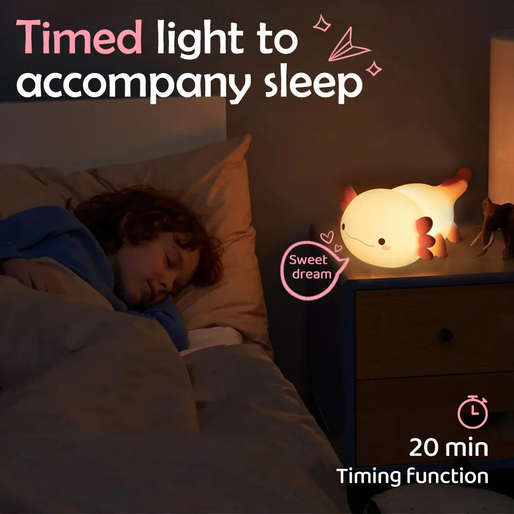 Axolotl Silicone Night Light - Touch Bedside Lamp
