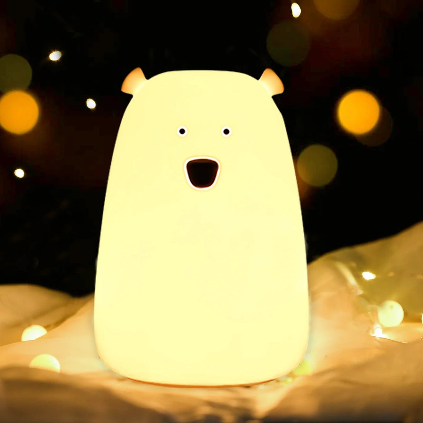 Bear LED Night Light - Touch Sensor Bedside Lamp for Kids