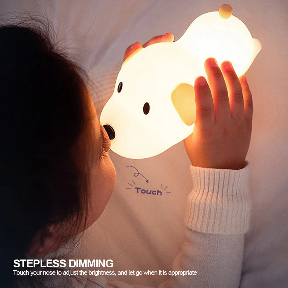 Puppy Silicone Night Light - USB Rechargeable LED Lamp