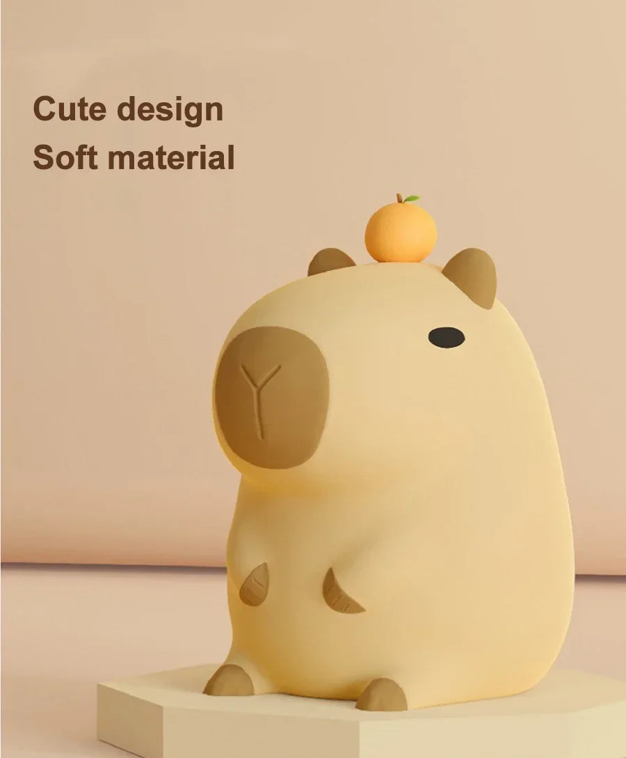 Orange Capybara Night Light - LED Touch Sensor Lamp