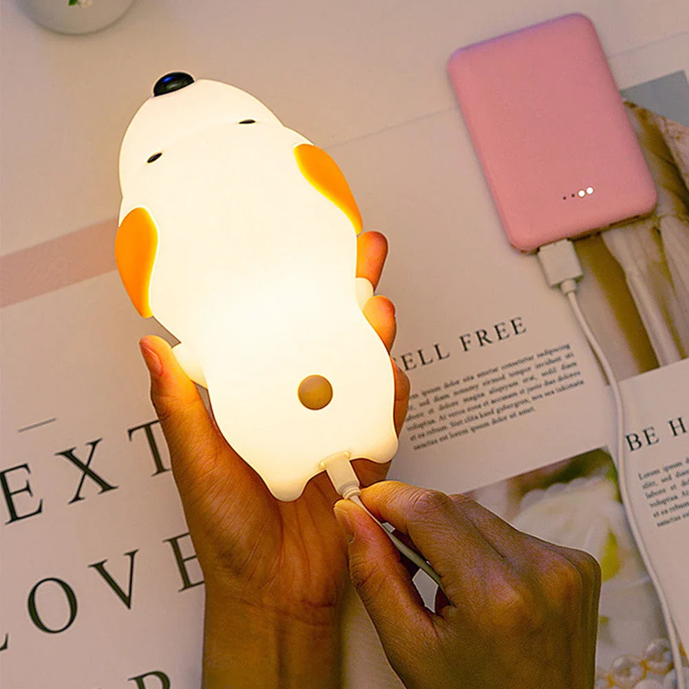 Puppy Silicone Night Light - USB Rechargeable LED Lamp
