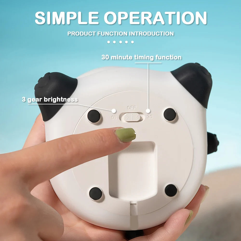Panda Nursery Night Light - Dimmable Touch Lamp with Timer