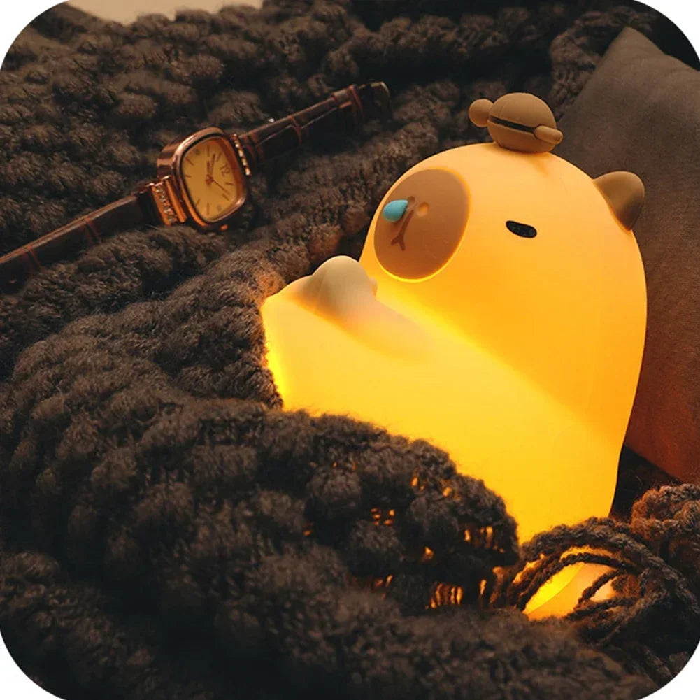 Meditating Capybara Night Light - LED Touch Sensor Lamp