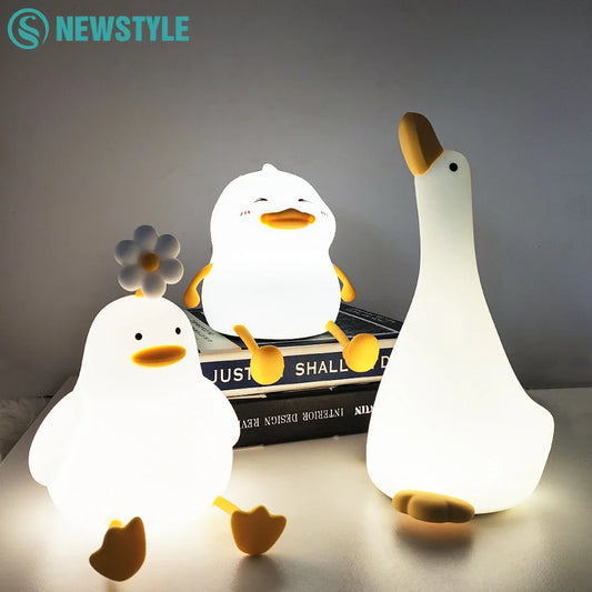 Duck Silicone Night Light - USB Rechargeable Dimmable Nursery Lamp