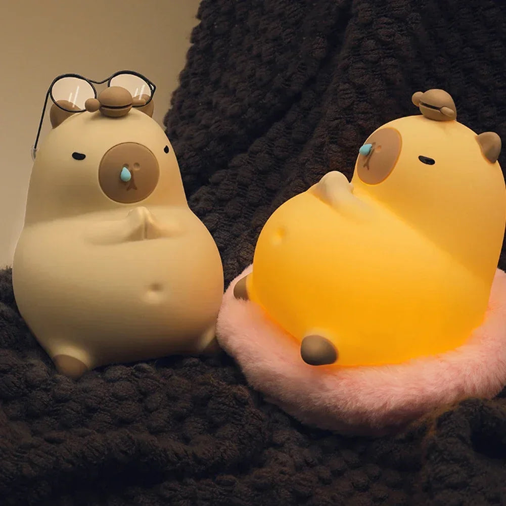 Meditating Capybara Night Light - LED Touch Sensor Lamp