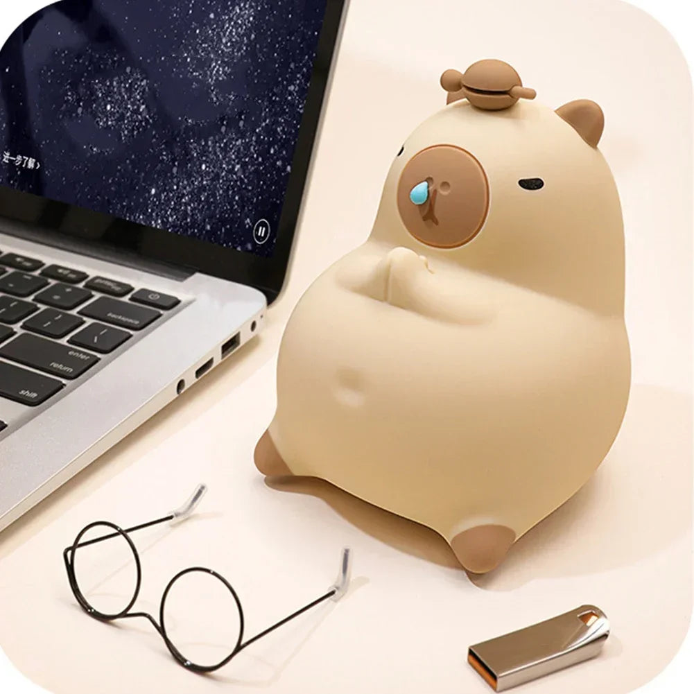 Meditating Capybara Night Light - LED Touch Sensor Lamp