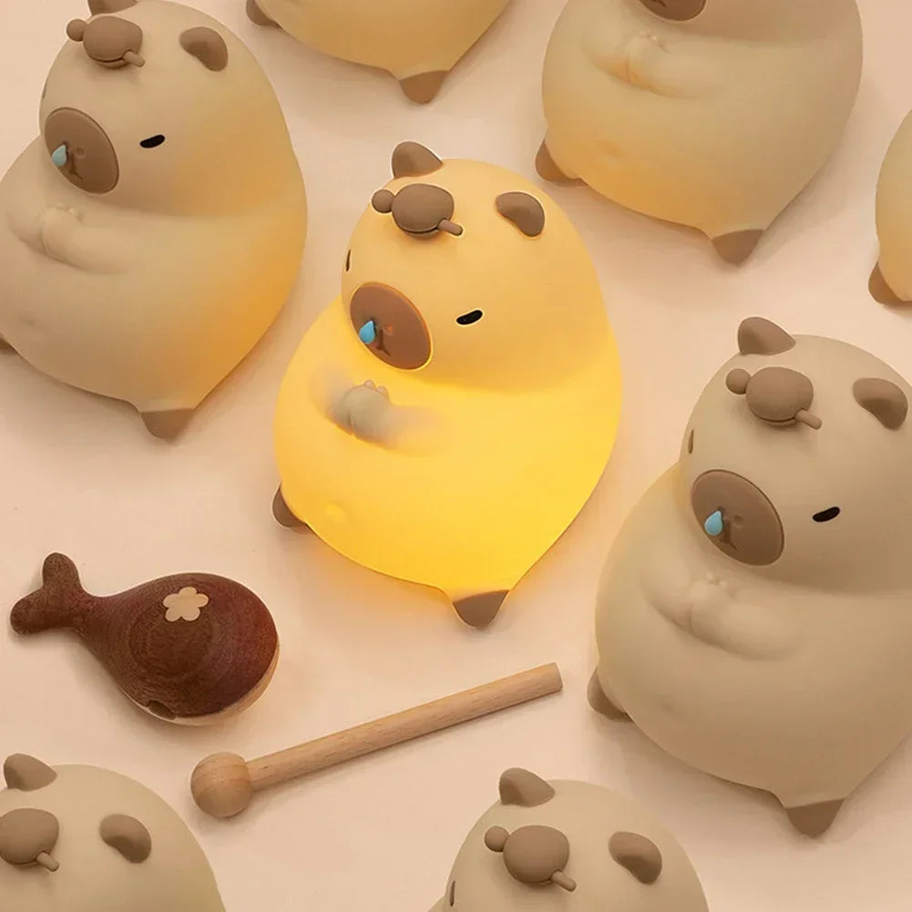 Meditating Capybara Night Light - LED Touch Sensor Lamp