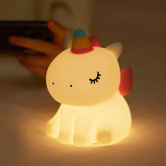 Unicorn LED Night Light - USB Rechargeable Silicone Lamp